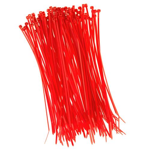 100 Stück Kabelbinder 200mmx2,5mm für Zaunblende Schattiernetz in rot