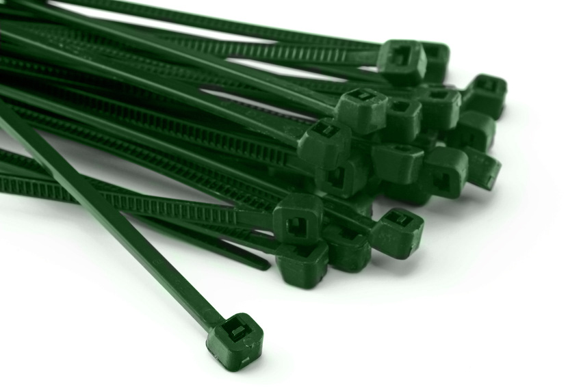 100 Stück Kabelbinder 200mmx4,8mm Befestigungselemente für Zaunblende in grün