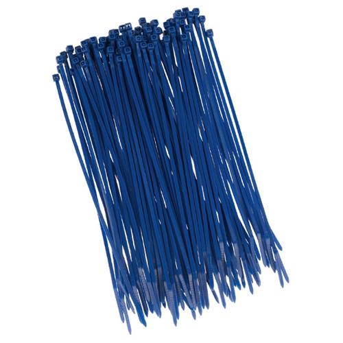 100 Stück Kabelbinder 200mmx2,5mm für Zaunblende Zaun Schattiernetz  in blau